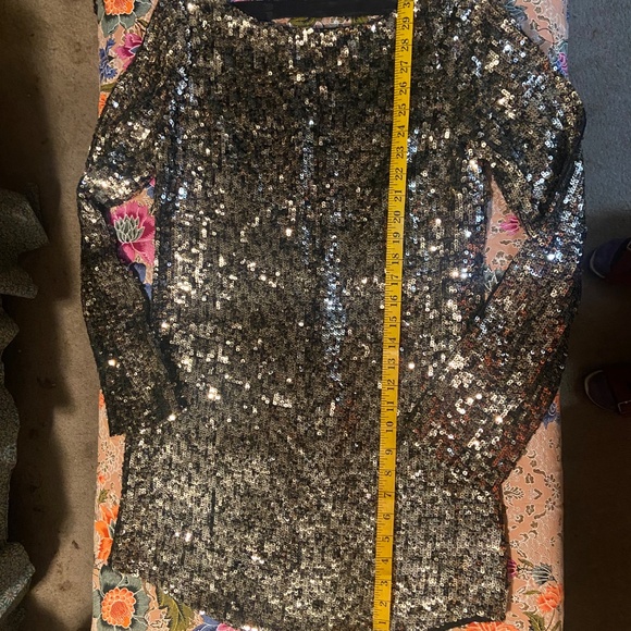 Backless free people sequin long sleeve mini dress XS - Picture 5 of 12